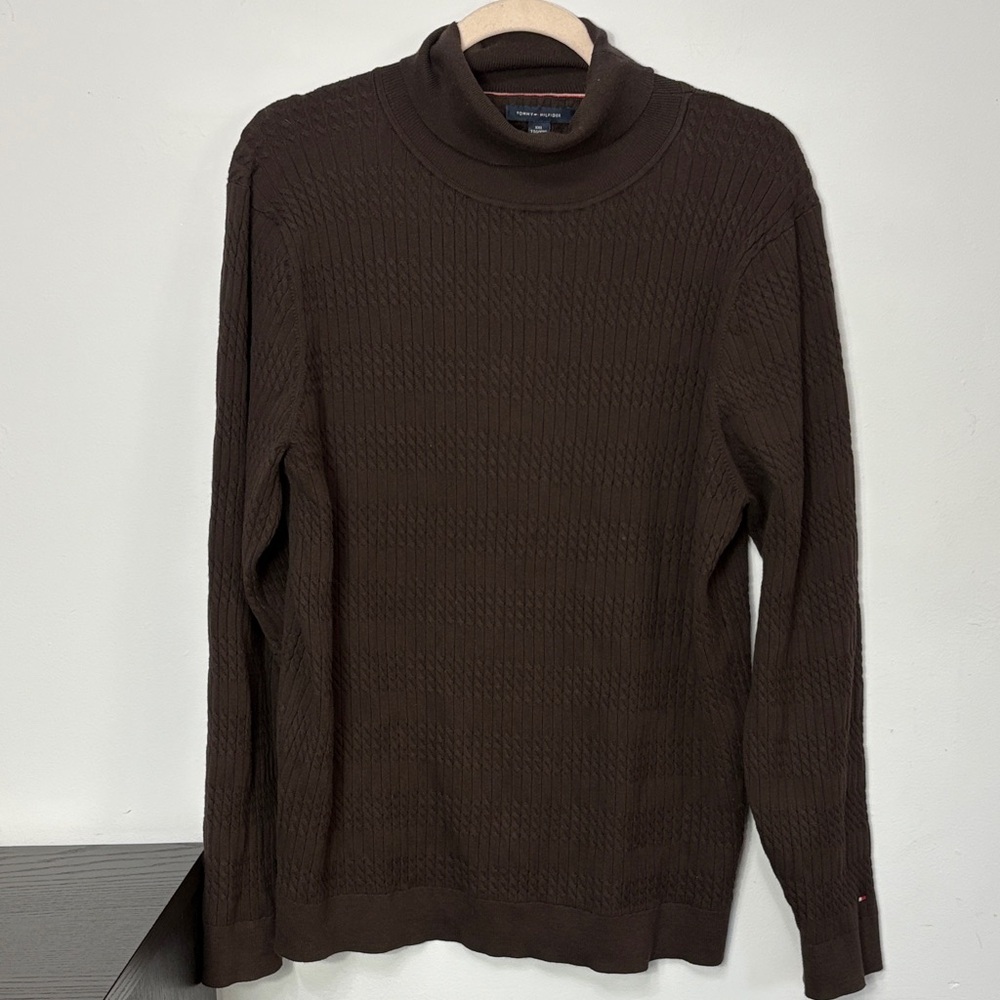 Tommy Hilfiger Brown Turtleneck Sweater